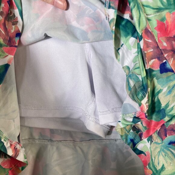 Womens Emerald 18 Floral Stretch Skort M Pink Green Polyester Spandex - Picture 5 of 8